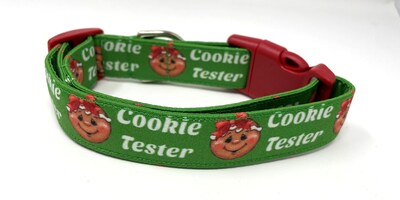 Cookie Tester Girl Christmas Dog Collar - image6